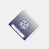 Roos blauwe strepen servetten (Hoek)