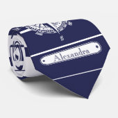 Roos blauwe strepen stropdas (Opgerold)