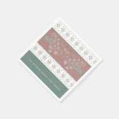 Roos Blauwgroen en roze Servet (Hoek)