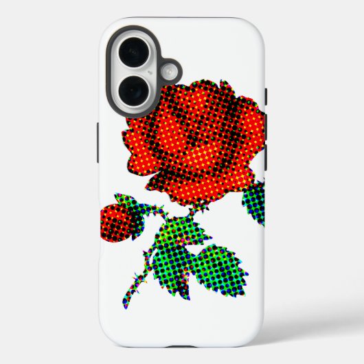 Roos Bloei Halftoon Fijne Kunst Case-Mate iPhone Case (Achterkant)