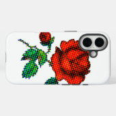 Roos Bloei Halftoon Fijne Kunst Case-Mate iPhone Case (Achterkant (horizontaal))