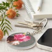 Roos Bloem Acryl Sleutelhanger (Voorkant Rechts)