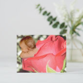 Roos Bloem Baby Briefkaart (Staand voorkant)