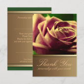 Roos Bloem Bedankt Briefje in Vintage Stijl Kaart (Voorkant / Achterkant)