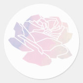 roos bloem bloemenbruiloft ronde sticker (Voorkant)