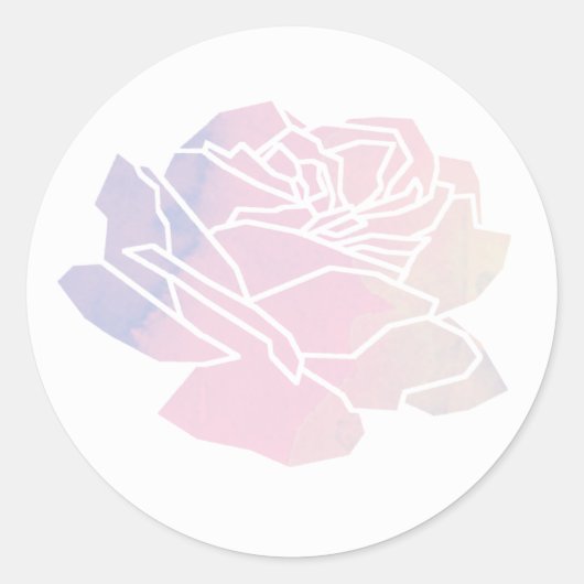 roos bloem bloemenbruiloft ronde sticker (Voorkant)