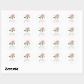 Roos Bloem Bruiloft Feest Ronde Sticker (Vel)