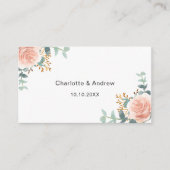 Roos bloem bruiloft reactie website QR code RSVP Informatiekaartje (Voorkant)