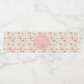 Roos Bloem | Bruiloft Waterfles Etiket (Enkel label)