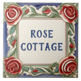 Roos Bloem Custom House Name Bord Teken Plaque Tegeltje