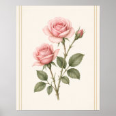 Roos bloem Kunst, Juni Gebloemde Muur Kunstprint Poster (Voorkant)