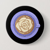 Roos Bloem Latte Ronde Button 7,6 Cm (Voorkant)