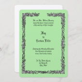 Roos Bloem & Lint Grens Bruiloft Kaart (Voorkant / Achterkant)