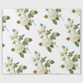 Roos Bloem met Vlinder Patroon Cadeaupapier (Vlak)