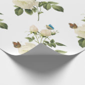 Roos Bloem met Vlinder Patroon Cadeaupapier (Hoek)