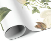 Roos Bloem met Vlinder Patroon Cadeaupapier (Rol Hoek)