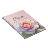 Roos Bloem Notitieboek Naam | Roze Journal (Rechterzijde)
