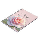 Roos Bloem Notitieboek Naam | Roze Journal (Linkerzijde)