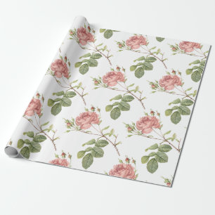 Roos Bloem Patroon Cadeaupapier
