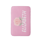 Roos Bloem Roze Naam  Badmat (Voorkant Verticaal)