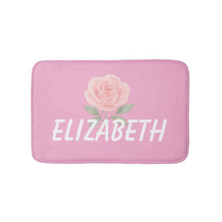 Roos Bloem Roze Naam  Badmat