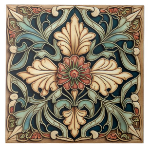 Roos Bloem Tegel, Vintage art nouveau stijl Tegeltje