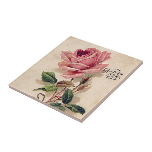  Roos bloem Tegeltje (Zijkant)