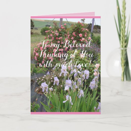 Roos Bloem Tuin bloemig Mijn Geliefde Kaart (Voorkant)