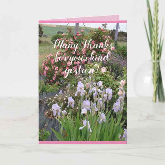 Roos Bloem Tuin bloemstuk Hartelijk Dank Kaart (Voorkant)