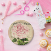 Roos bloem  vrouwelijk bloemenpapier borden papieren bordje (Feest)