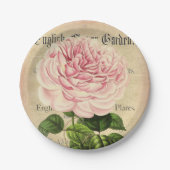 Roos bloem  vrouwelijk bloemenpapier borden papieren bordje (Voorkant)