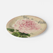 Roos bloem  vrouwelijk bloemenpapier borden papieren bordje (Gekanteld)