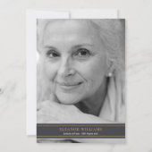 Roos Bloem Zwart En Wit Foto Begrafenis Kaart (Achterkant)