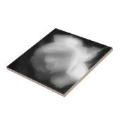 Roos bloem zwart-wit tegeltje (Zijkant)