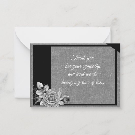 Roos bloemblaadjes bedankje notitiekaartje (Voorkant)