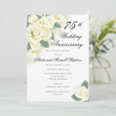 Roos Bloemboeket 75ste Huwelijksjubileum Feest Kaart (Staand voorkant)
