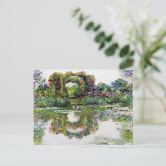 Roos bloembogen Claude Monet Briefkaart (Staand voorkant)