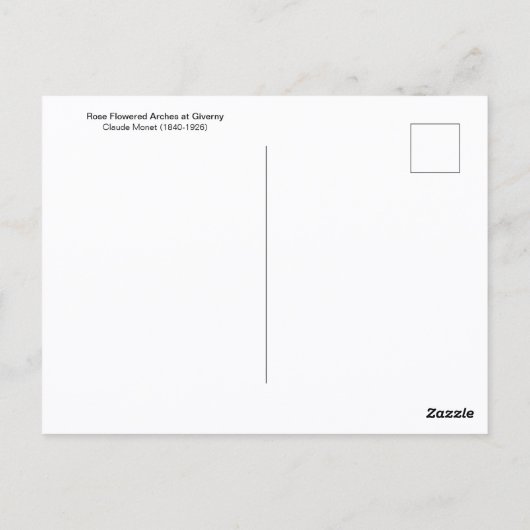 Roos bloembogen Claude Monet Briefkaart (Achterkant)