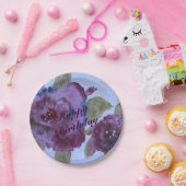 Roos Bloemde Paarse papieren Borden Papieren Bordje (Feest)