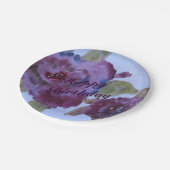 Roos Bloemde Paarse papieren Borden Papieren Bordje (Gekanteld)