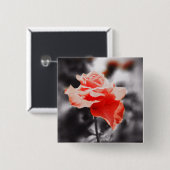 Roos bloemen #2 Vierkante Button 5,1 Cm (Voorkant /achterkant)