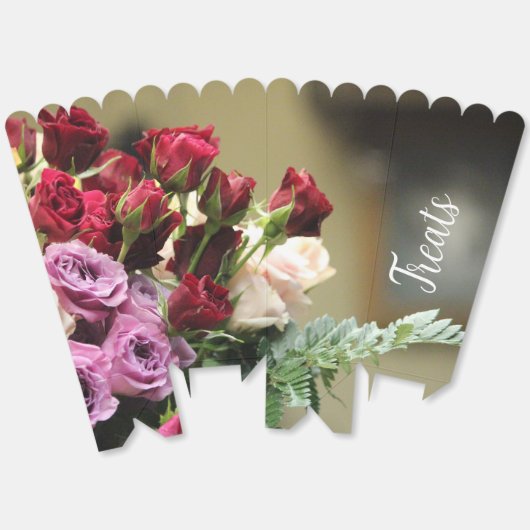 Roos Bloemen Afbeelding Bedankdoosjes (Ongevouwen)