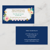 Roos Bloemen Border Haarstijl Salon Loyaliteit Kaa Klantenkaartje (Voorkant / Achterkant)