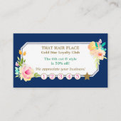 Roos Bloemen Border Haarstijl Salon Loyaliteit Kaa Klantenkaartje (Voorkant)