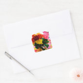 roos bloemen bouquet vierkante sticker (Envelop)