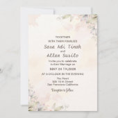 Roos Bloemen Bruiloft Kaart (Voorkant)