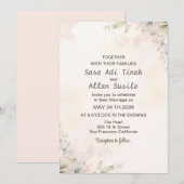 Roos Bloemen Bruiloft Kaart (Voorkant / Achterkant)