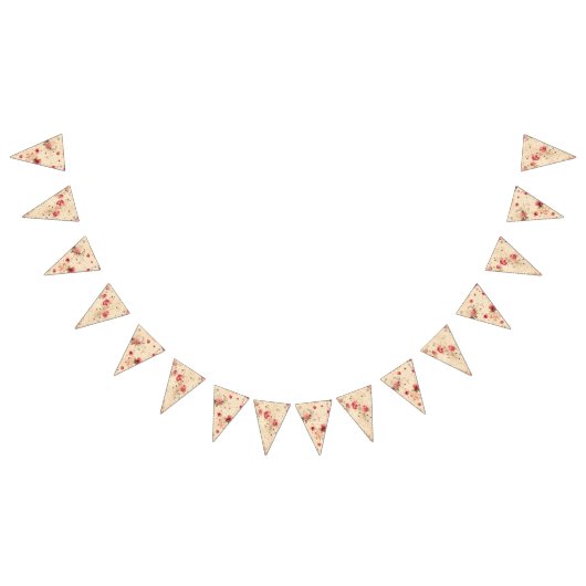 Roos Bloemen Bunting Flags Roze en Crème Vlaggetjes (Alle)