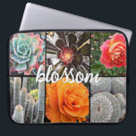 Roos Bloemen Cacti Fotocollage Bloesem Script Laptop Sleeve<br><div class="desc">Briljant rode, gele en oranje gekleurde rozen en weelderige groene, aqua- en zwarte cactussen schreeuwen warme, zomerdagen. Geniet van de bloesems en de rustige sfeer van een levendige tuin wanneer u deze prachtige, kleurrijke fotografie neopreen laptophoes gebruikt. Deze laptophoes is verkrijgbaar in drie formaten: 15, 13 en 10 inch. Maakt...</div>