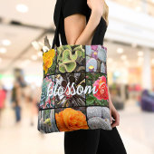 Roos Bloemen Cacti Fotocollage Bloesem Script Tote Bag